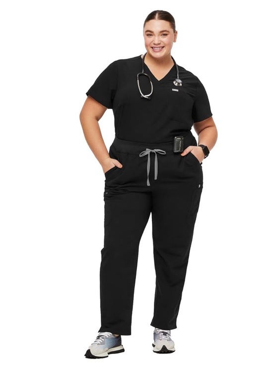 Figs Pants - FIGS YOLA High Waisted Skinny Scrub Pants Black/Grey XLP